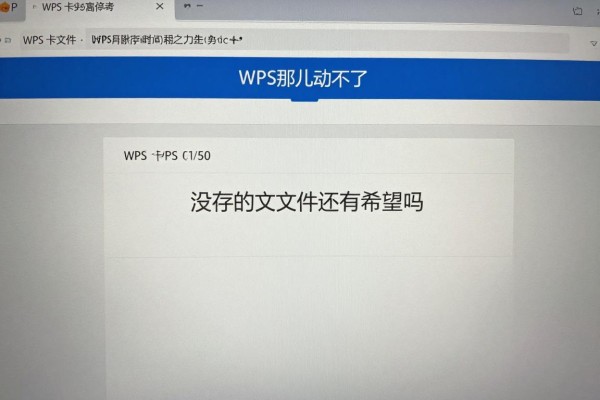 WPS卡在那儿动不了，没存的文件还有希望吗？