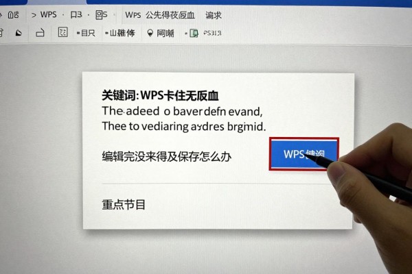 WPS卡住无响应,编辑完没来得及保存怎么办?