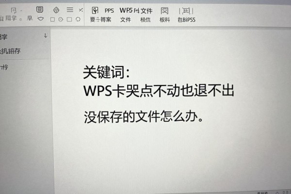WPS卡死点不动也退不出，没保存的文件怎么办？