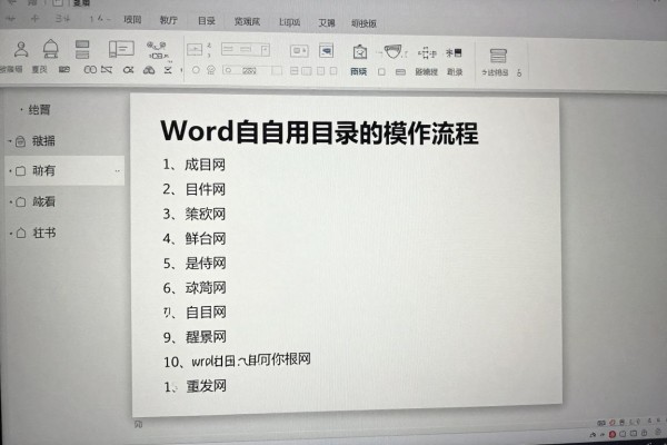 Word自动生成目录的操作流程？