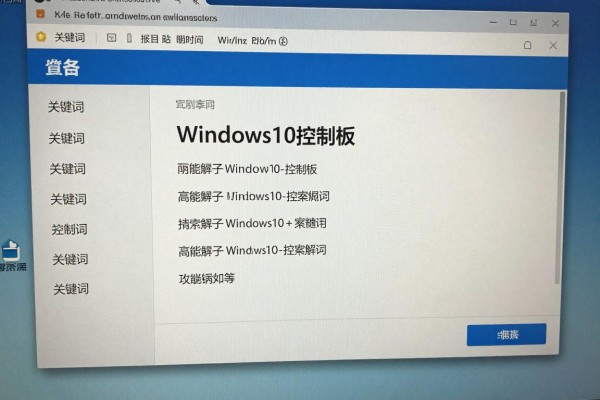 Windows10控制面板在哪儿?